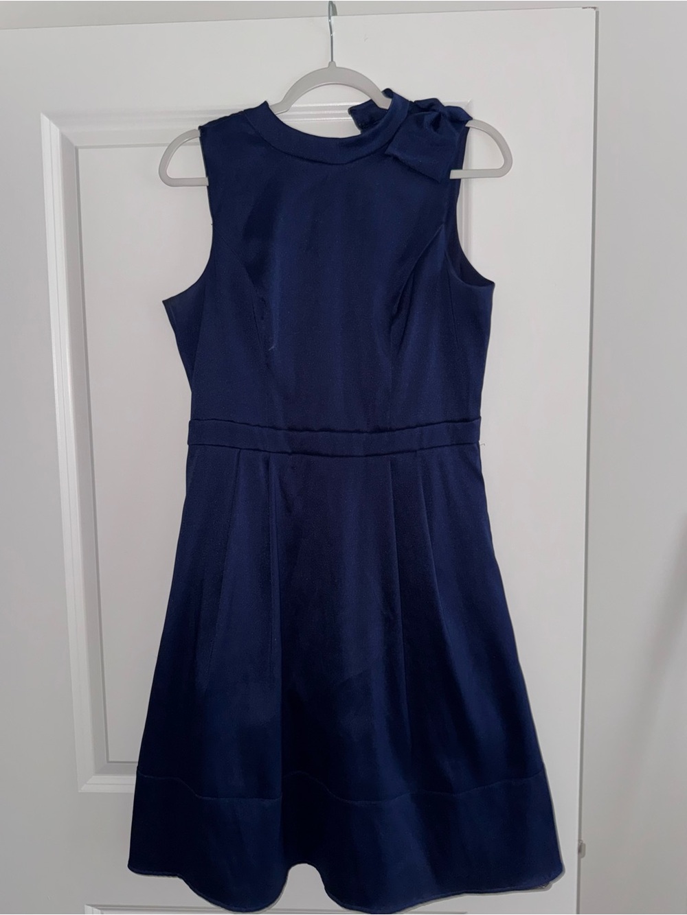 julia jordan Navy Sleeveless Bow-Accent Fit & Flare Dress